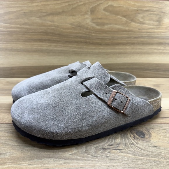 Birkenstock Shoes - Birkenstock Boston Clogs Taupe 8 N EU 39 Soft Footbed Suede Minimalist Old Money